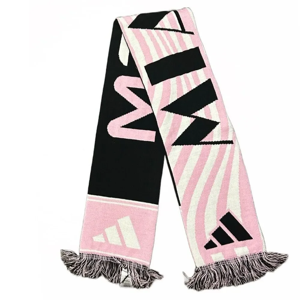 Adidas Lionel Messi 10 Inter Miami Soccer Club Pink Black White Scarf JJ4393 NWT